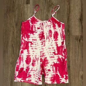 Pink tie dyed romper